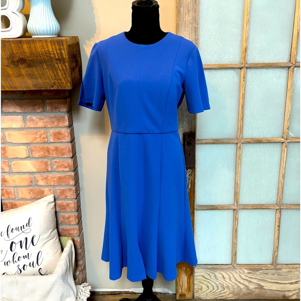 Donna Morgan Blue Split-Hem Midi Dress